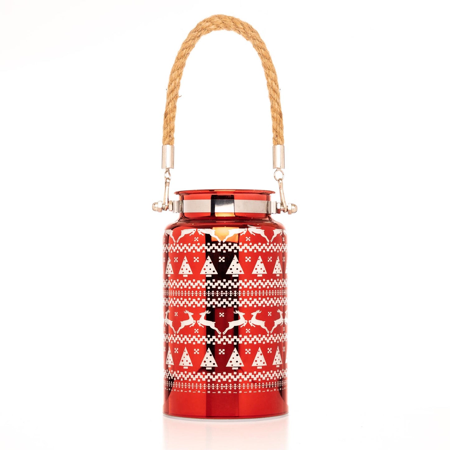 16cm Christmas Jar - Red Lantern