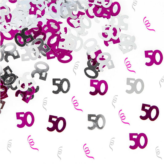 50th Confetti Pink & Silver 14G 1PK