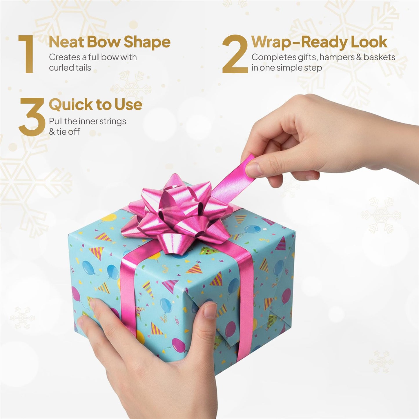 Shatchi 60pcs Hot Pink 50mm/5cm Pull Bows Gift Wrap & Hampers