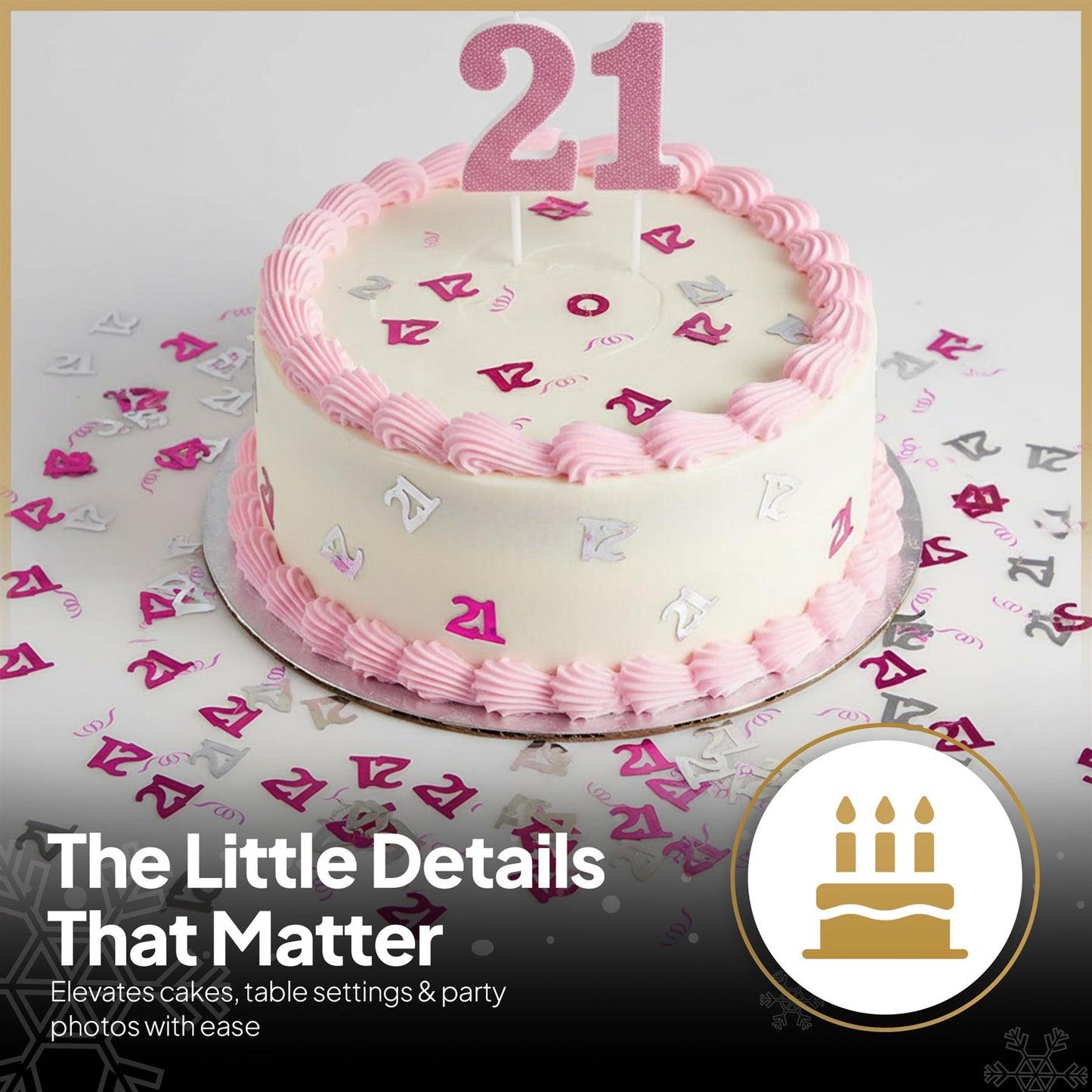4 Packs of 21st Pink Happy Birthday Confetti Sprinkles