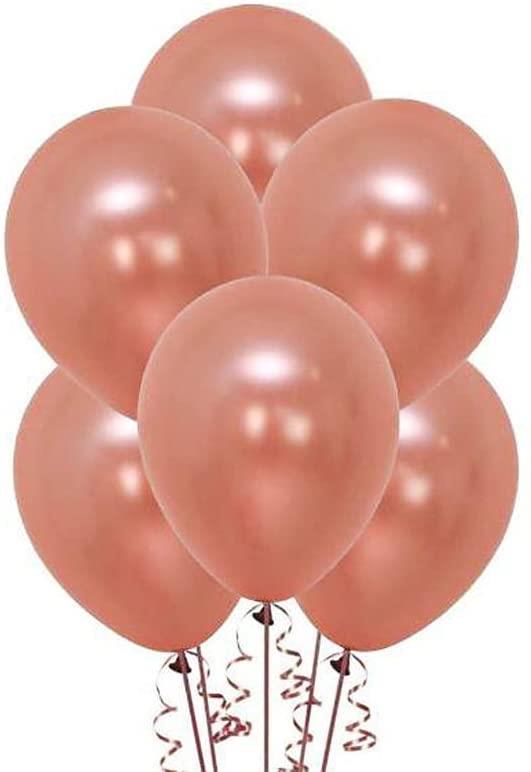 100pcs 12" Plain Latex Balloons Rose Gold