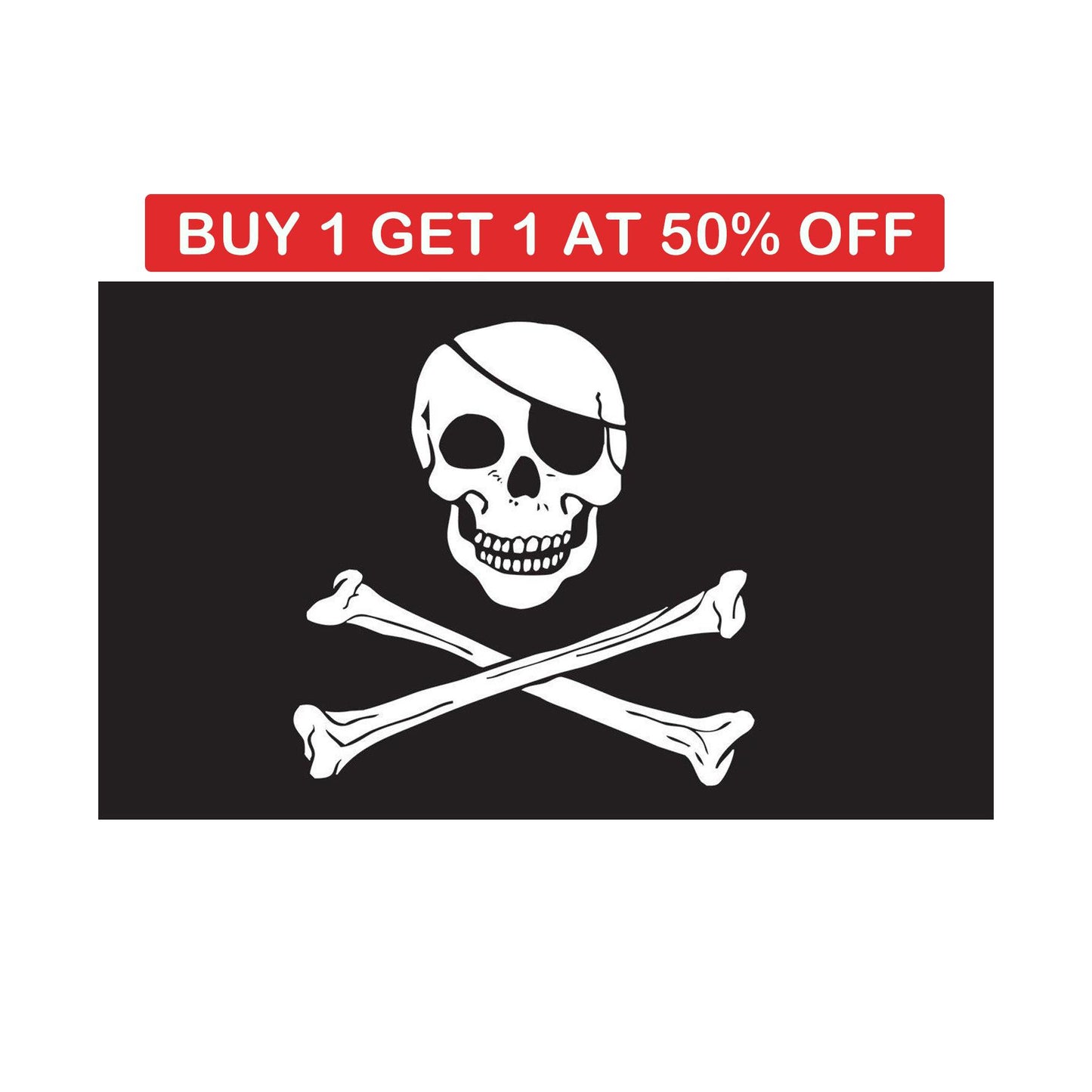 Jolly Roger Pirate Flag 5x3ft With Eyelets