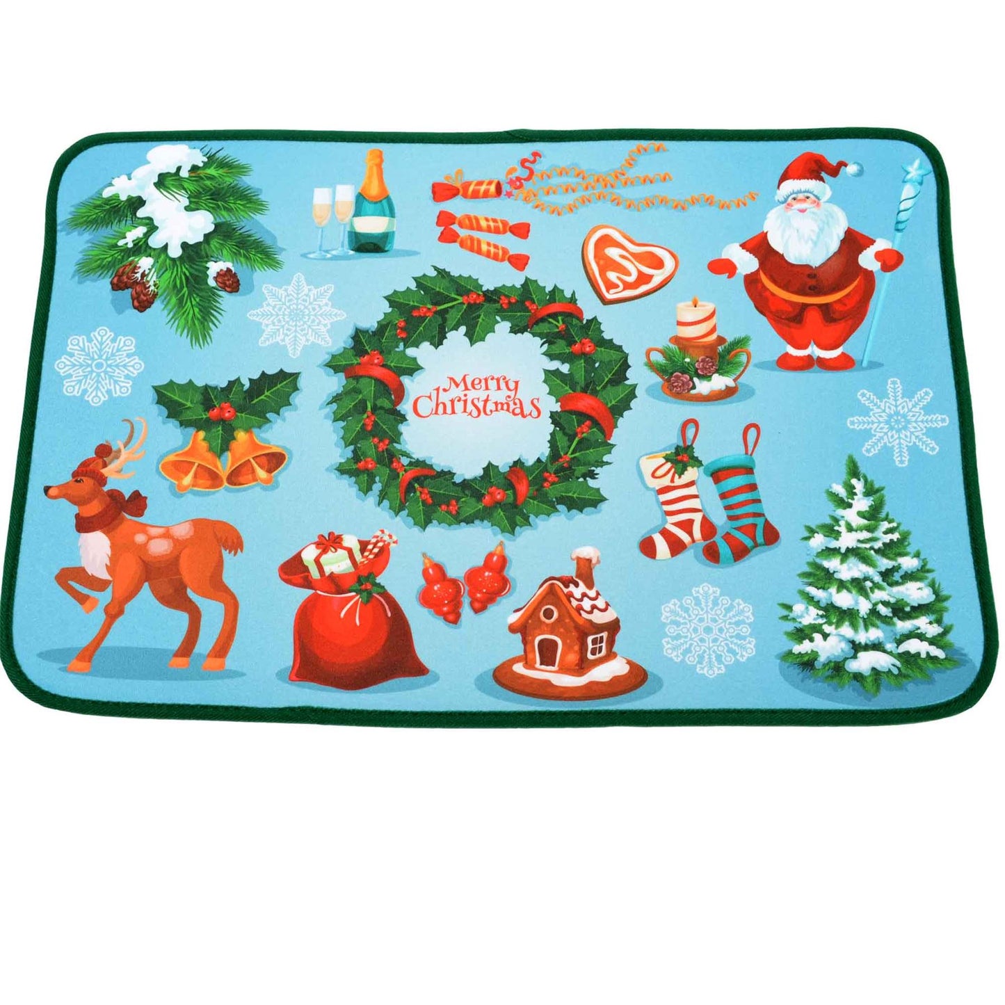 6 Pcs Christmas Door Mats - Assorted Santa Xmas Floor Rugs