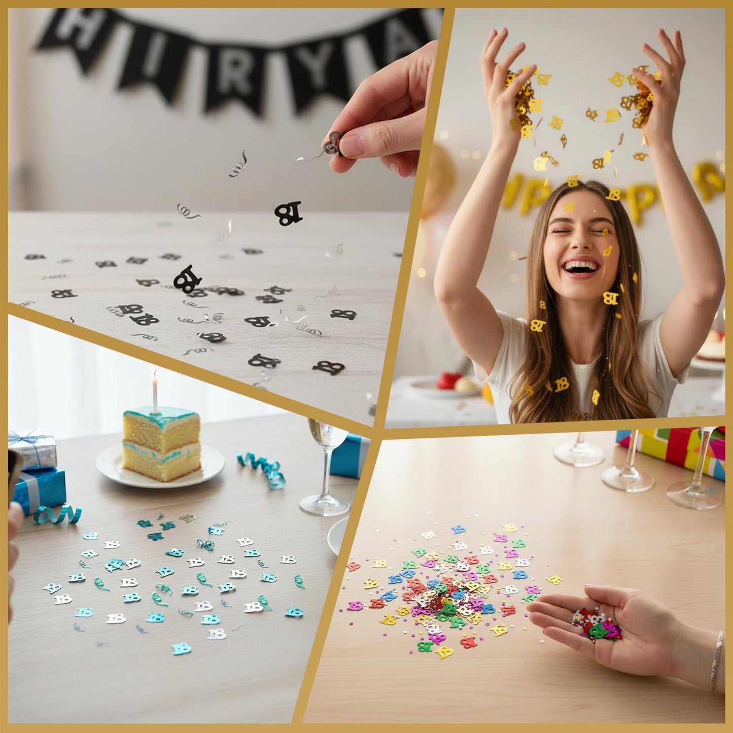 18th Gold Confetti (4 pk)