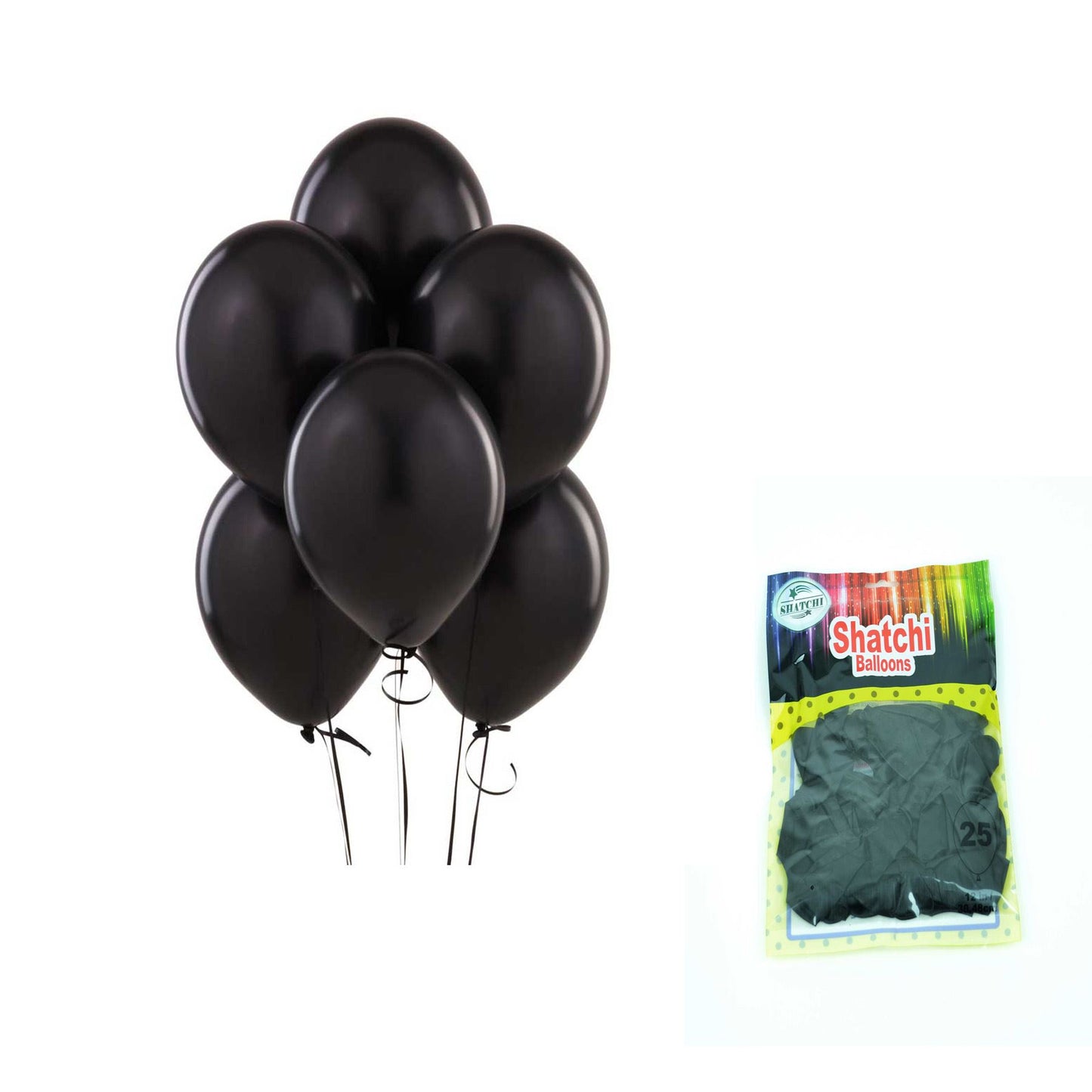 100pcs 12" Latex Black Balloons