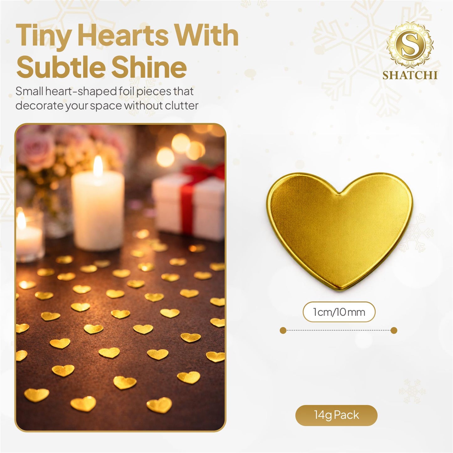 Heart Confetti Gold 14g, 1 Pack