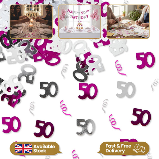 50th Confetti Pink & Silver - 14g 4PK