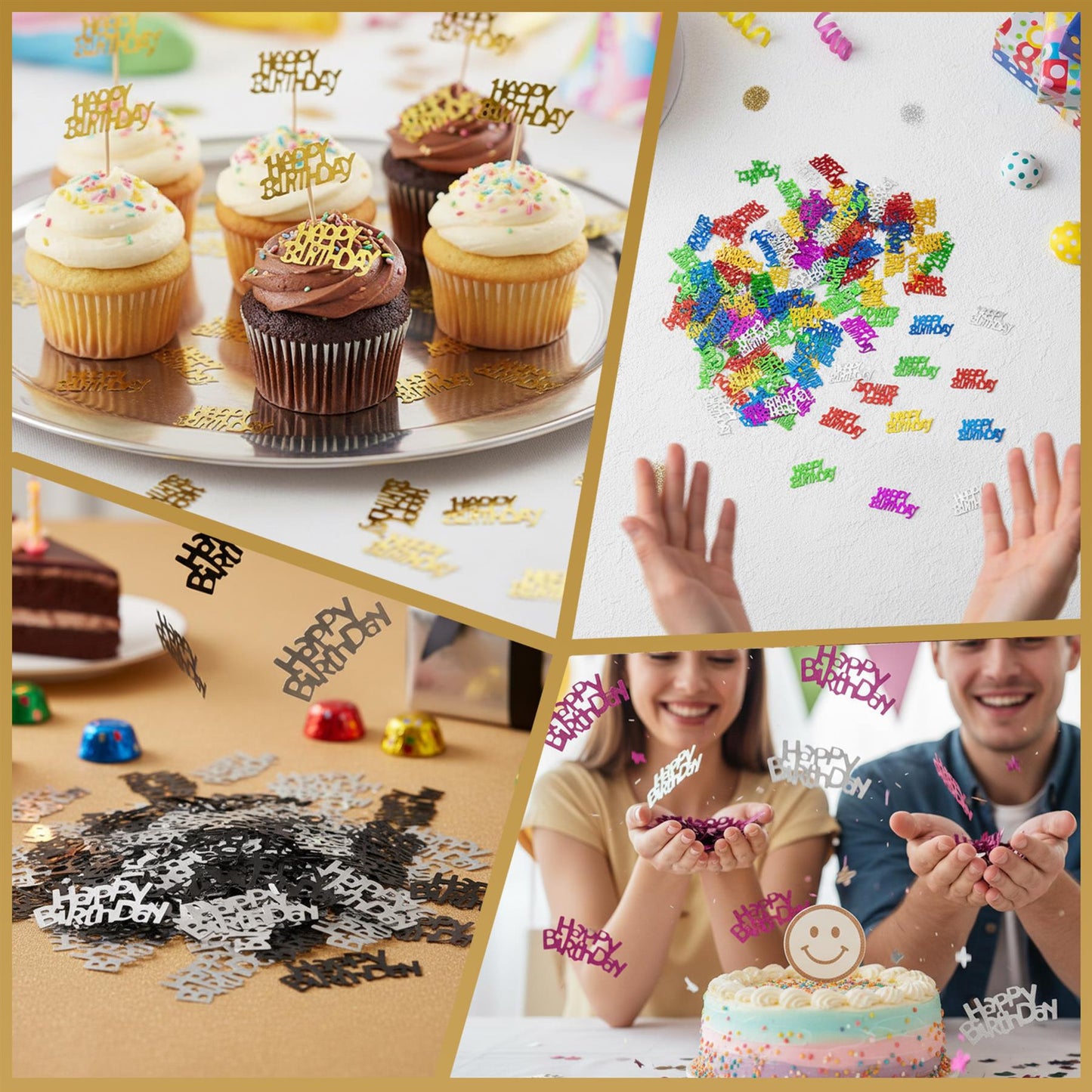 of 14g Gold Happy Birthday Confetti