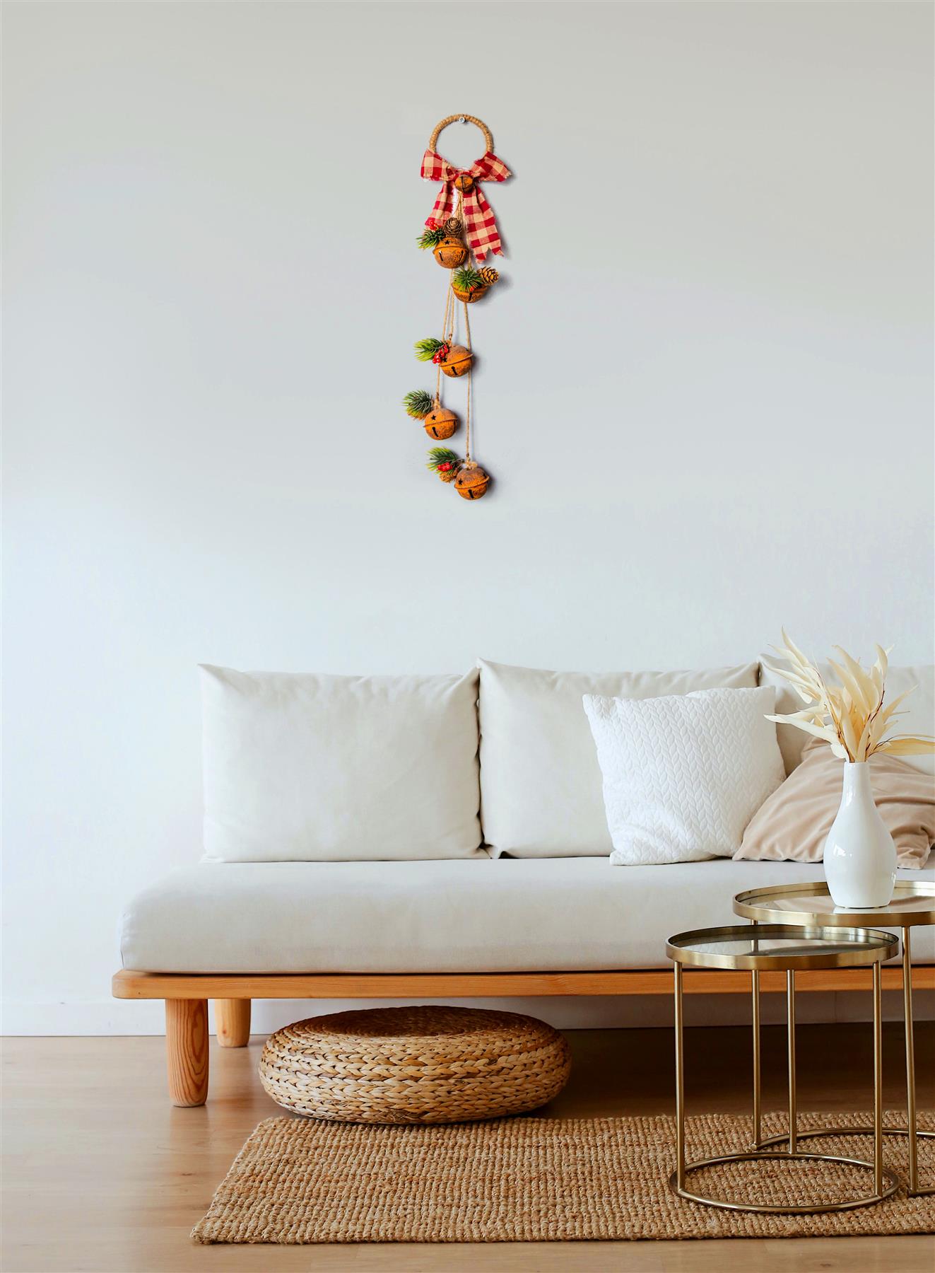 Hanging Decorations with Rusty Bells, 46cm