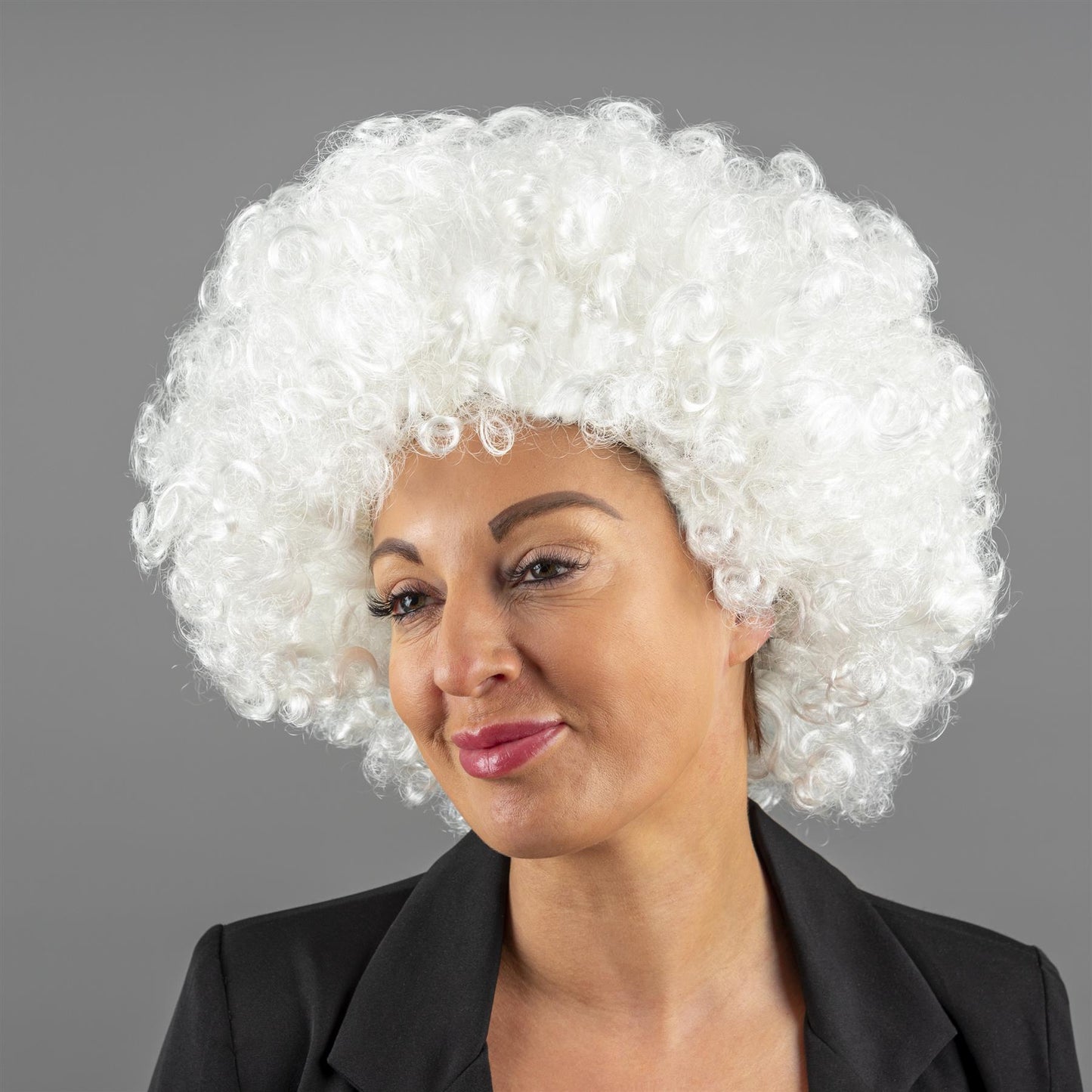 White Afro Curly Wig