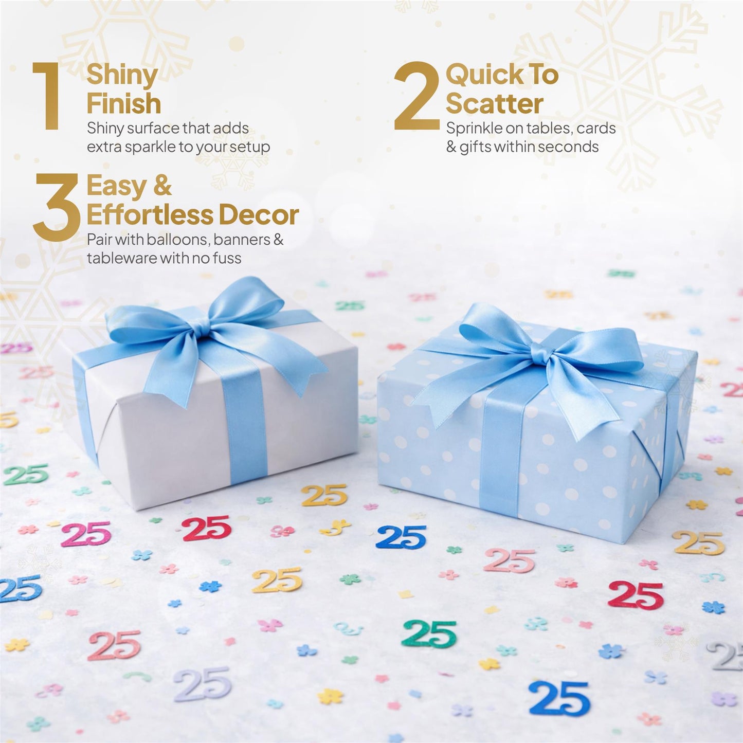 4 Packs 25th Birthday Confetti