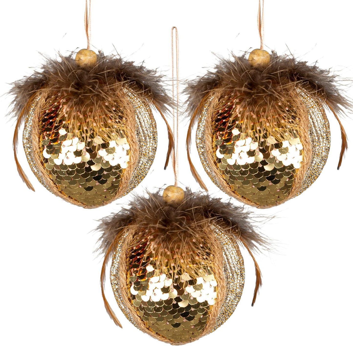 7cm Gold Glitter Bauble