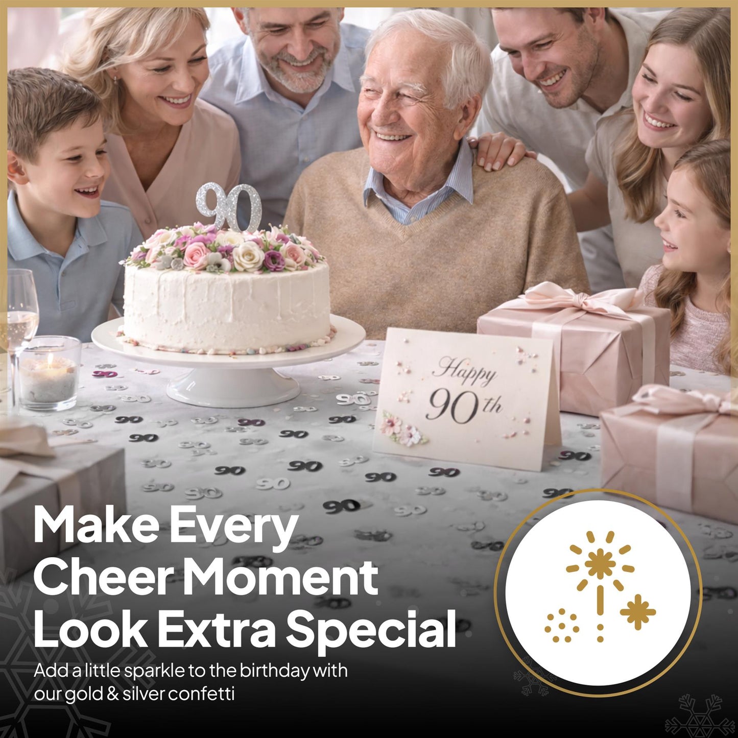 1 Pack 90th Birthday Confetti