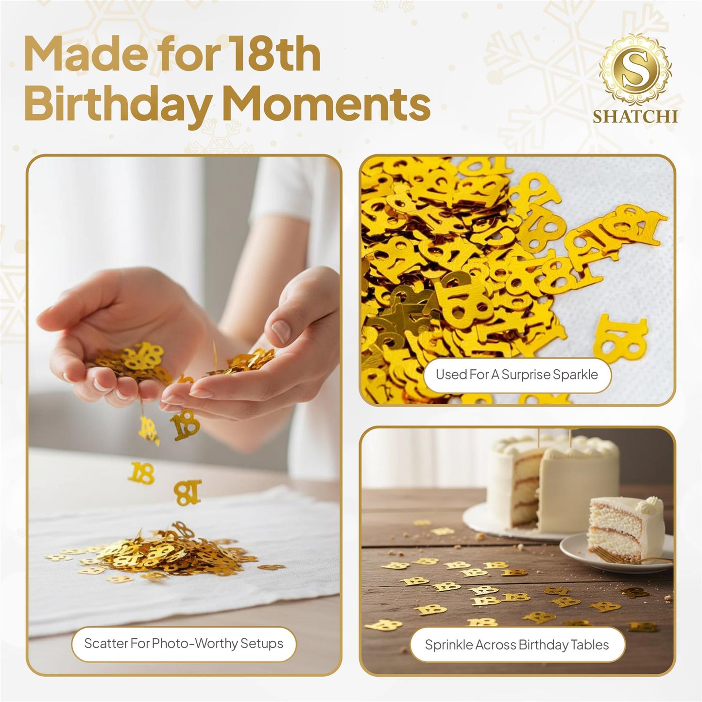 14g 18th Gold Happy Birthday Confetti 2pk