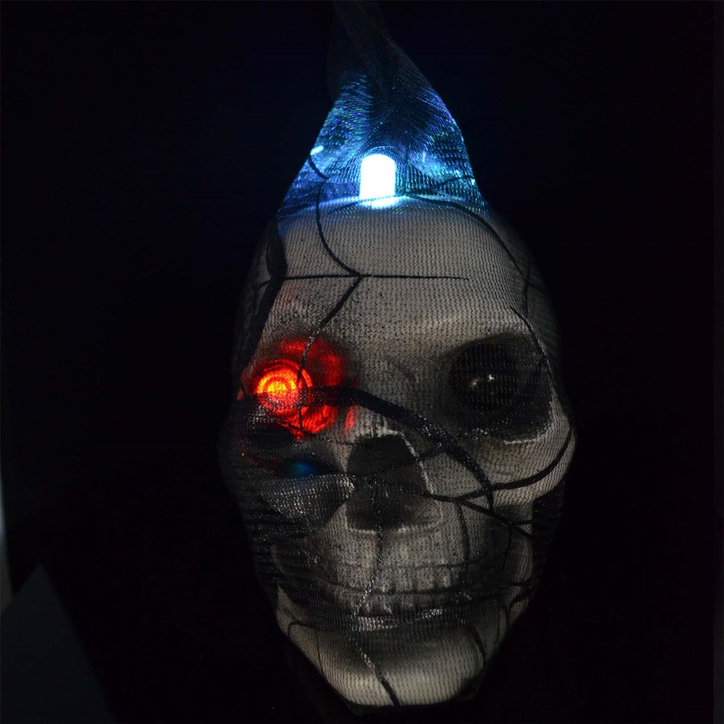 Halloween Spider Web with LED Skull