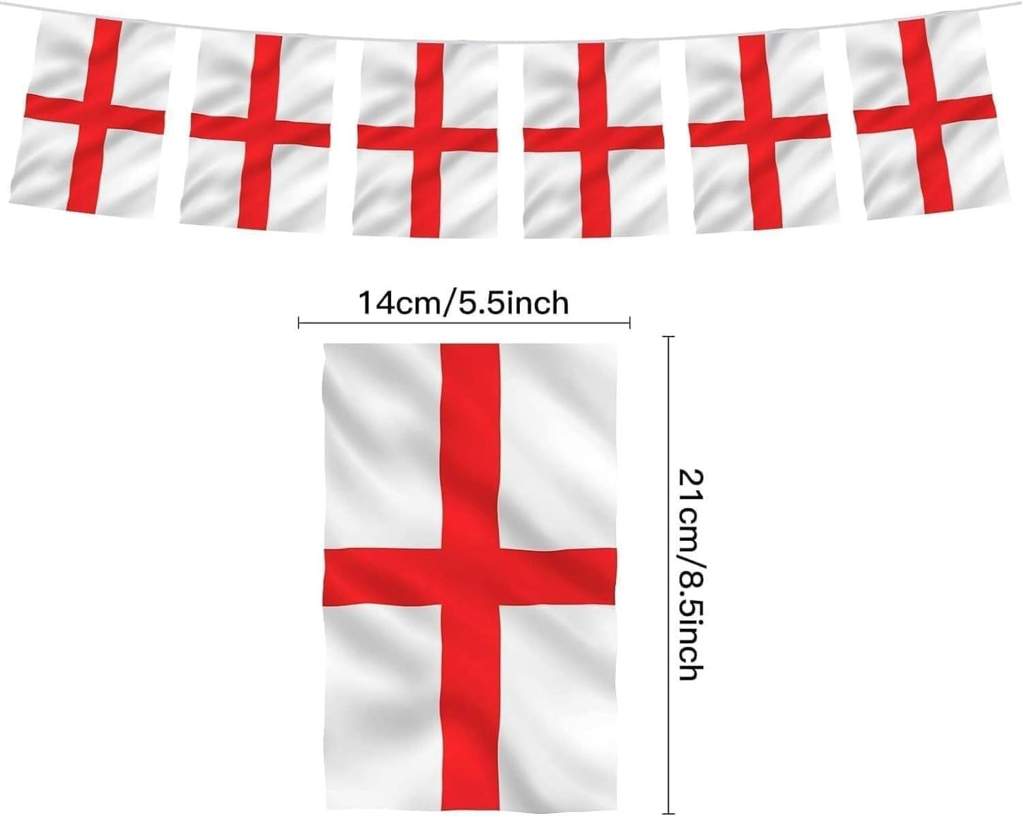 St George Bunting 14x21cm 10M 20Flags