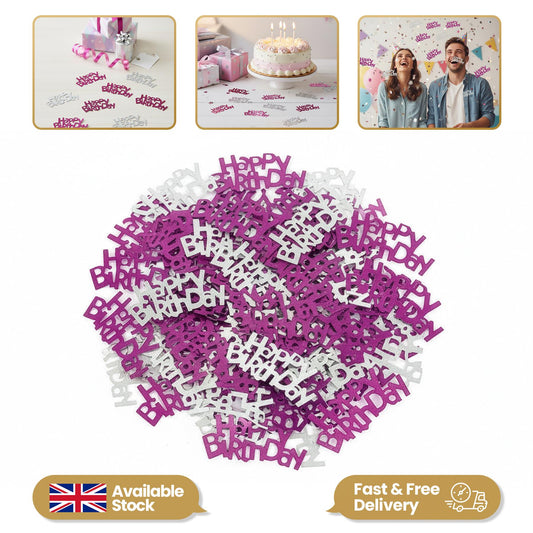1 PKS Happy Birthday Confetti Pink & Silver 14g