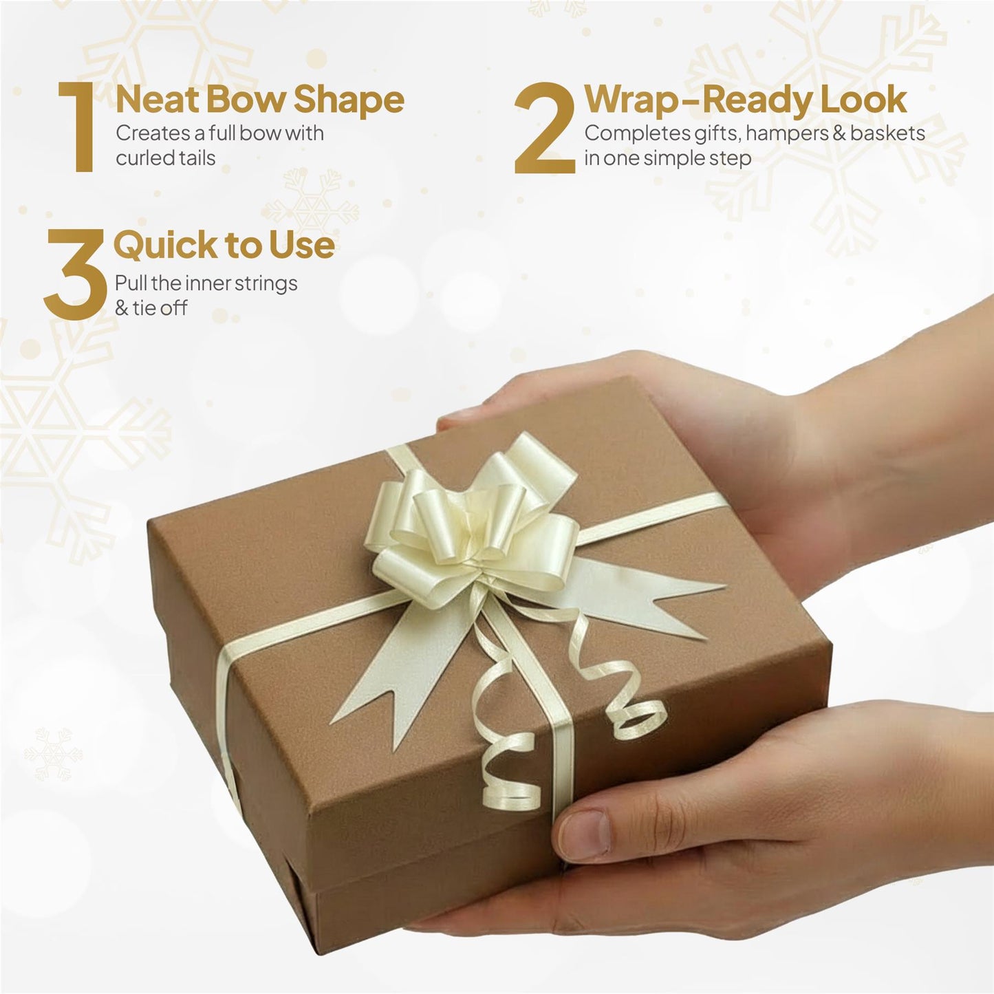Shatchi 20pcs Ivory 50mm/5cm Pull Bows Gift Wrap & Hampers