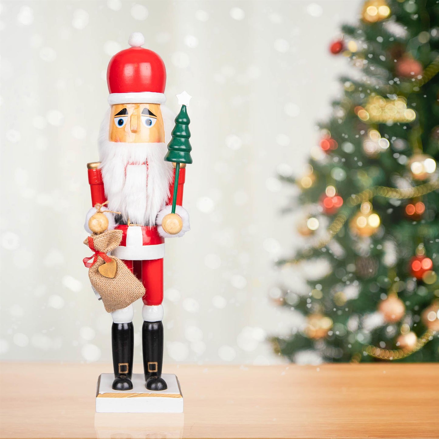 50cm Wooden Nutcracker Santa Figure