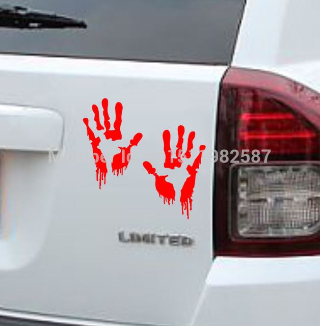 Scary Blood Hand Print Window Clings