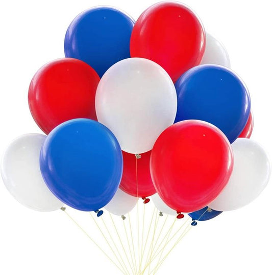 Red, White, and Blue 10 Metre Party Bunting with 15 Latex Balloons