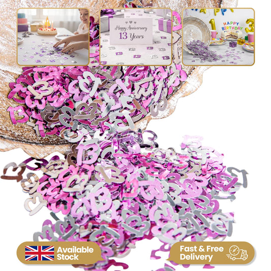Pink 13th Birthday Confetti