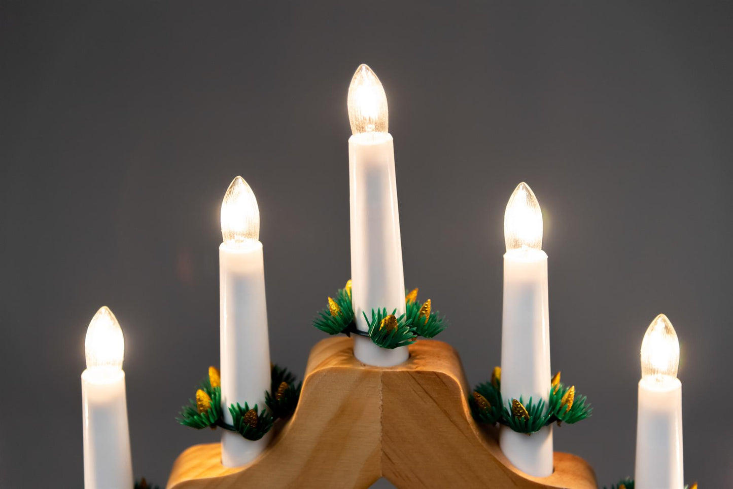 Wooden Candle Bridge Light - 7 Bulb