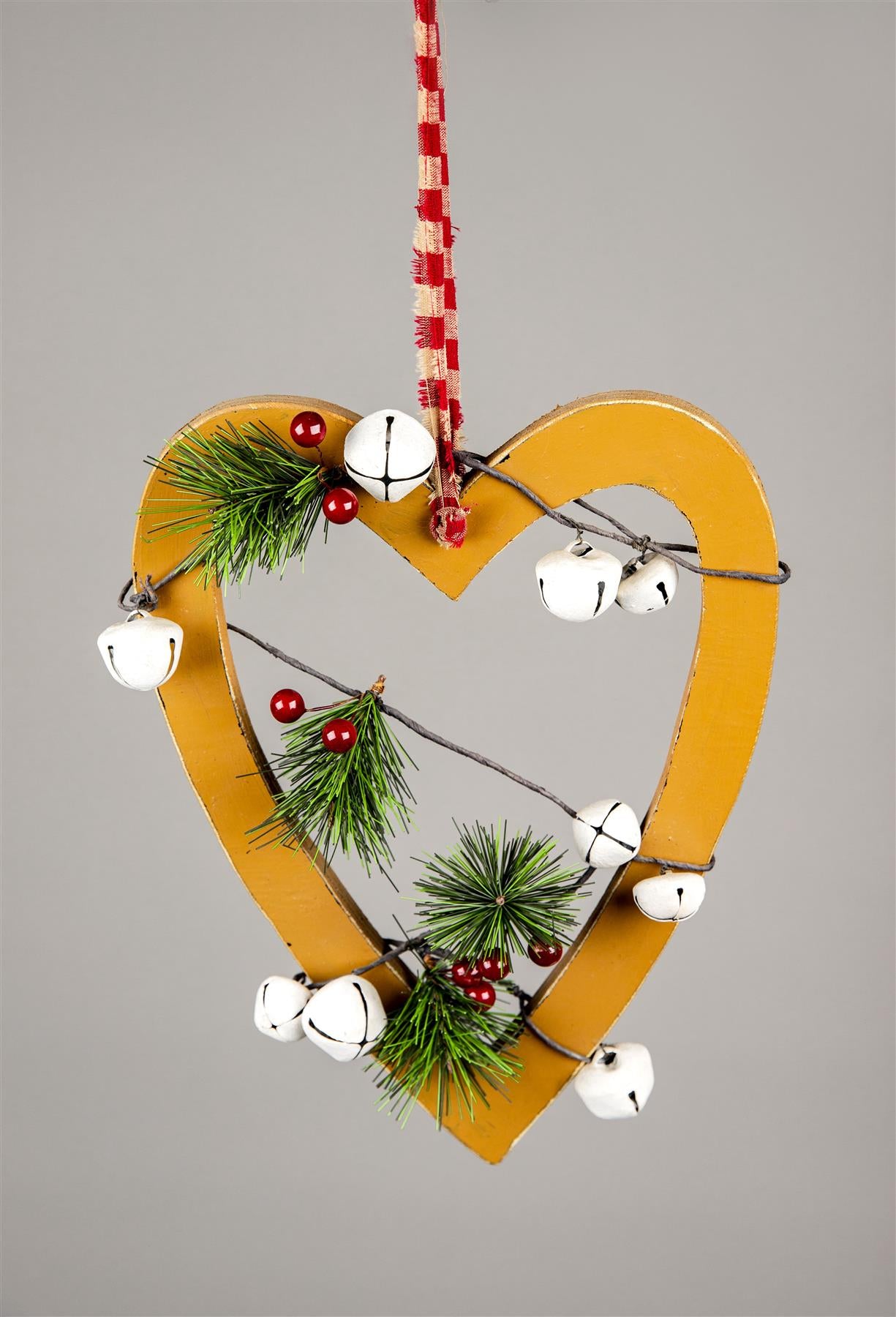 36cm Light Brown Heart Hanging Decoration