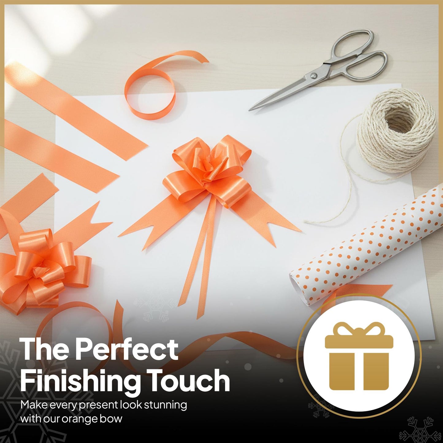 10 Orange Pull Bows - 30mm