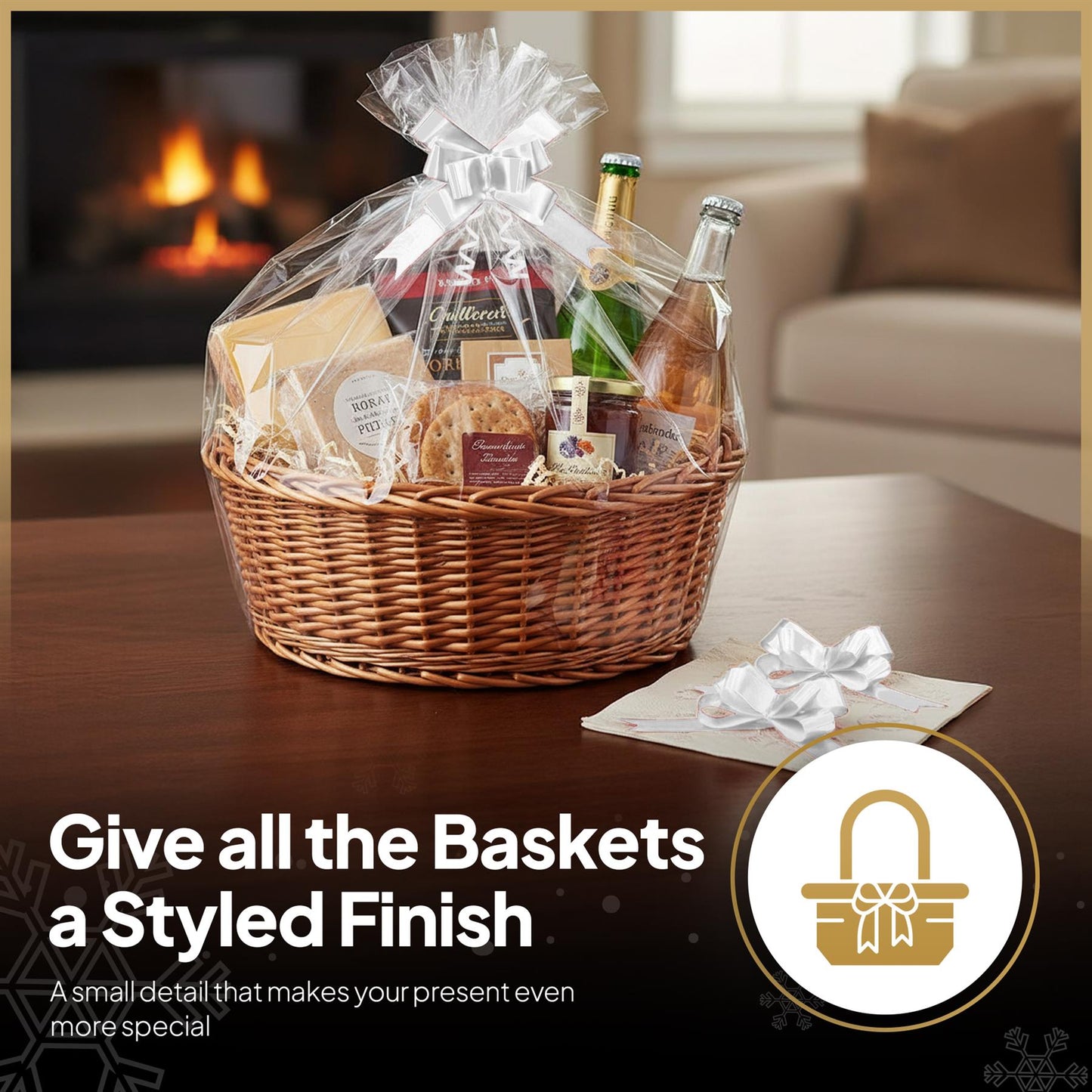 10 White Pullbows - 30mm