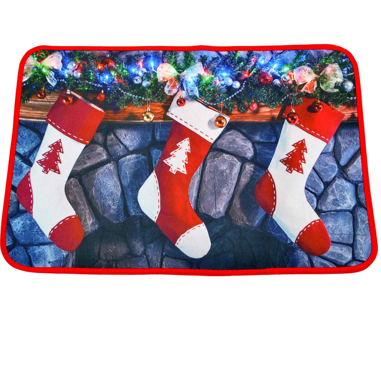 6 Pcs Christmas Door Mats - Assorted Santa Xmas Floor Rugs