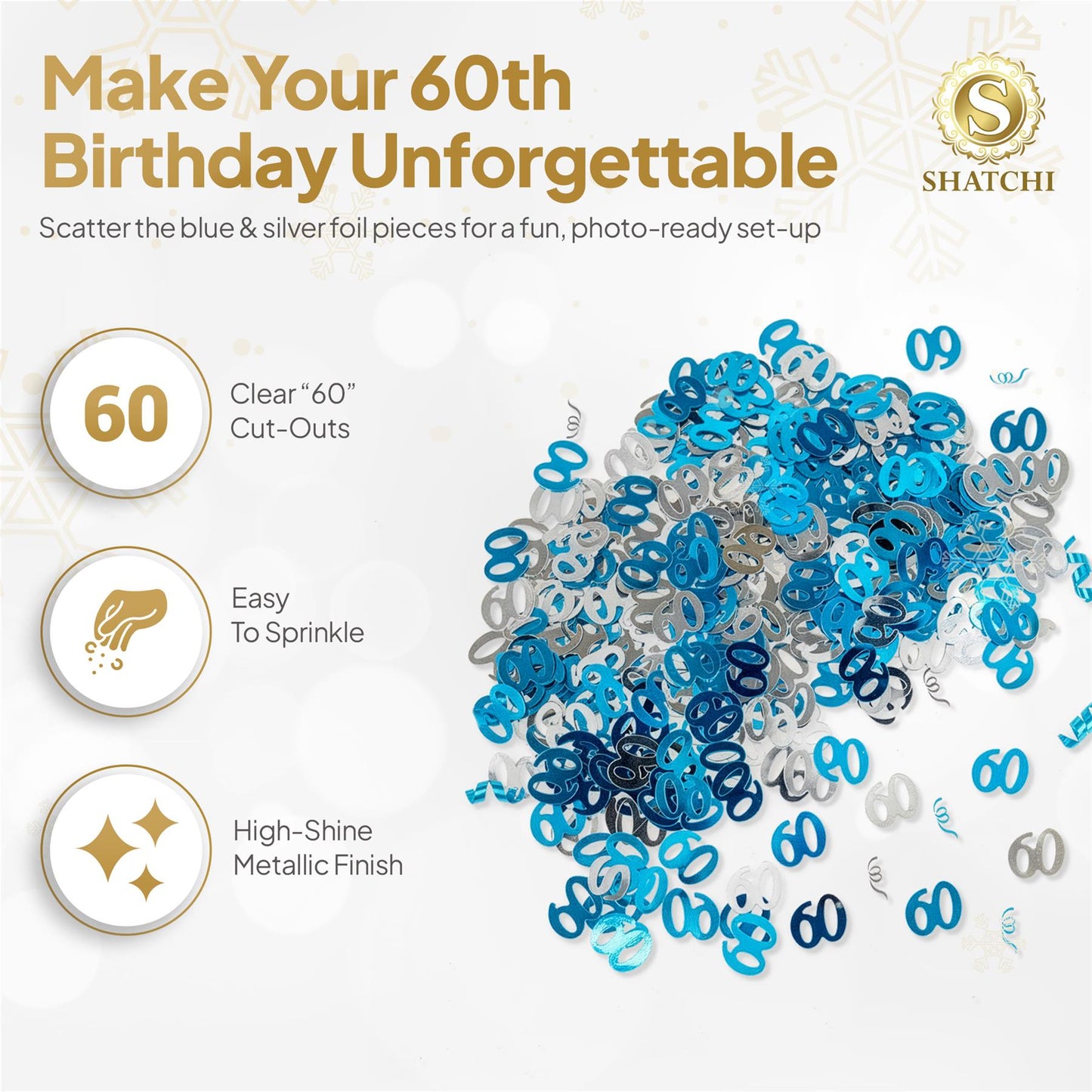 14g Blue Happy 60th Birthday Confetti