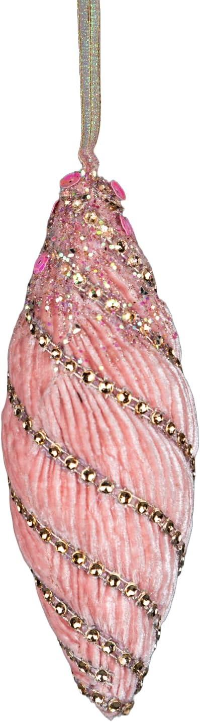 15cm Nut Shape Bauble - Baby Pink