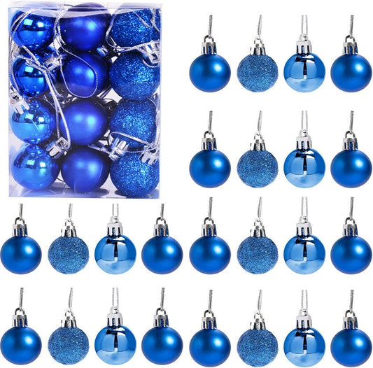 12 Blue Baubles - 3cm