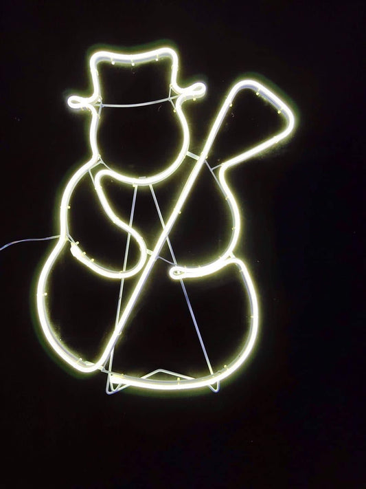 Snowman Rope Light Silhouette (Warm White) 53 x 36cm