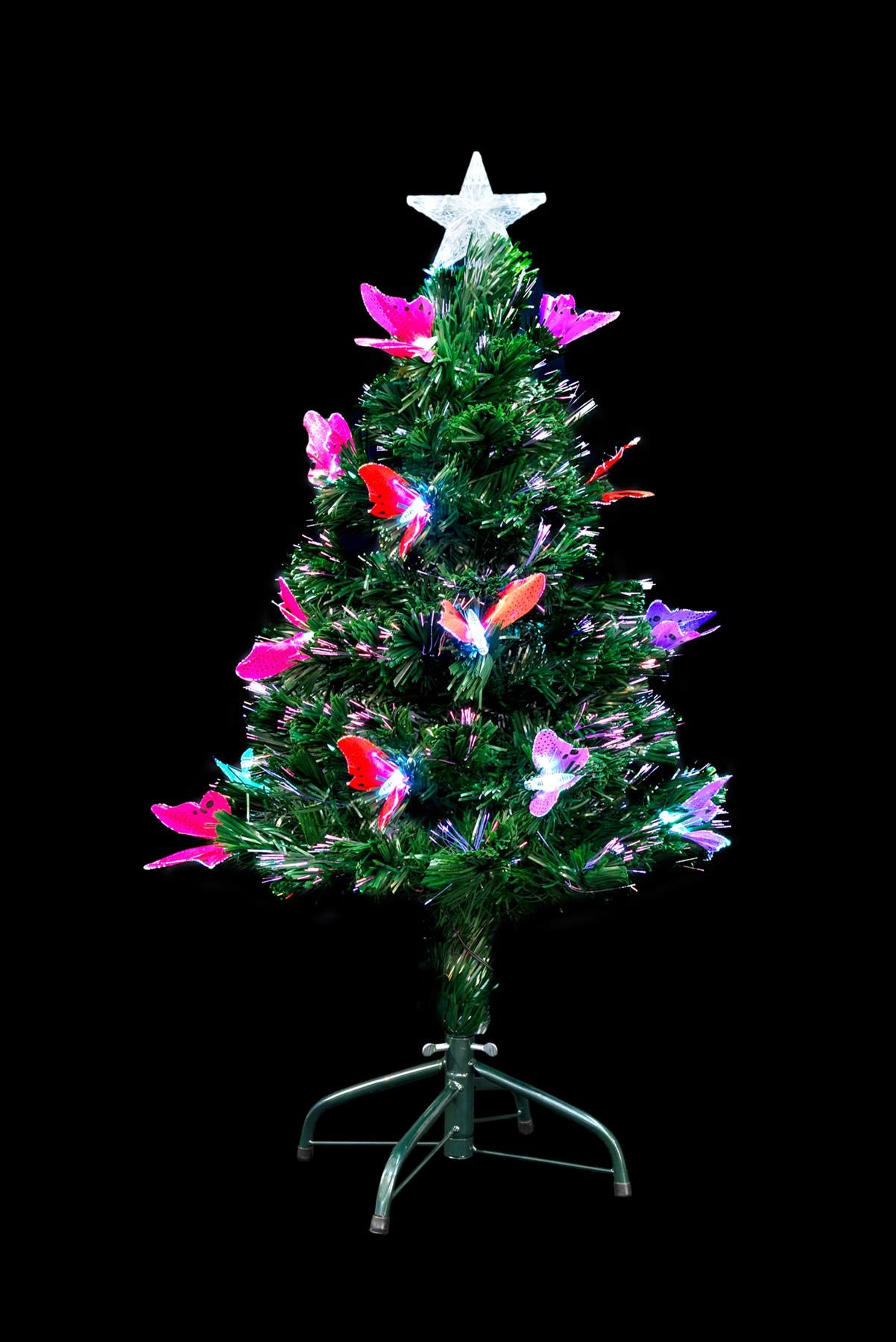 6Ft Butterfly LED Fibre Optic Christmas Tree