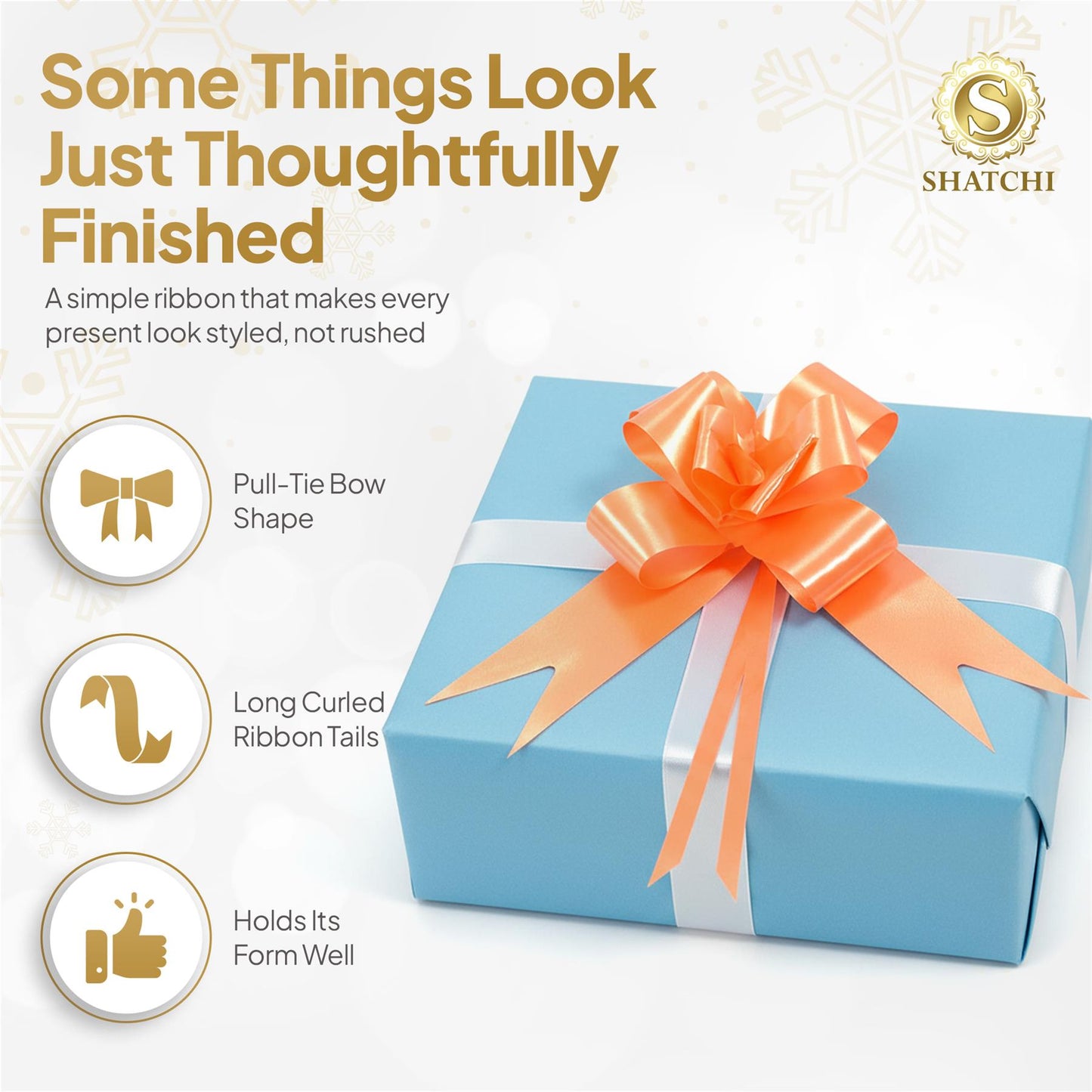 Shatchi 10pcs Orange 50mm/5cm Pull Bows Gift Wrap & Hampers