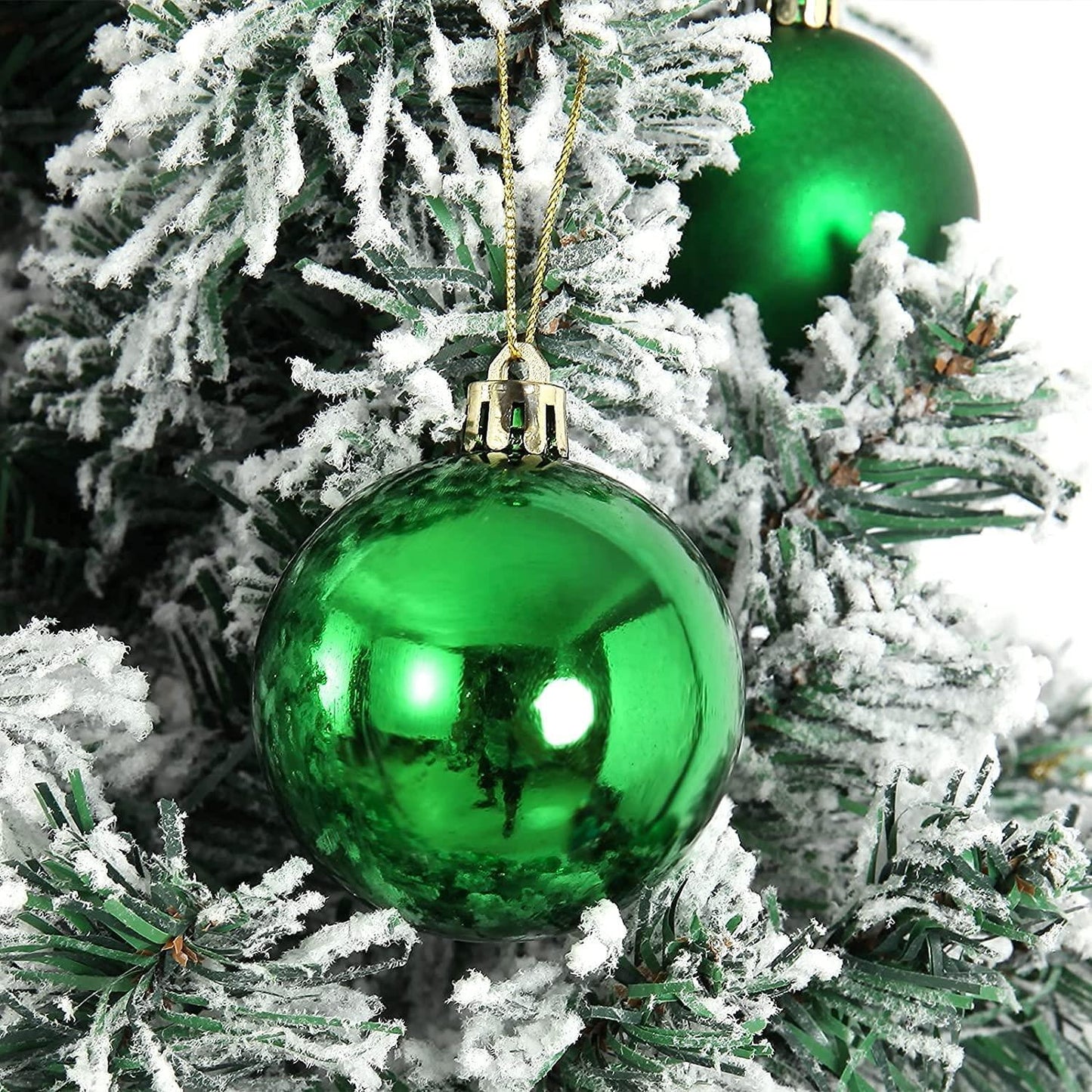 18 x Dark Green Baubles 6cm