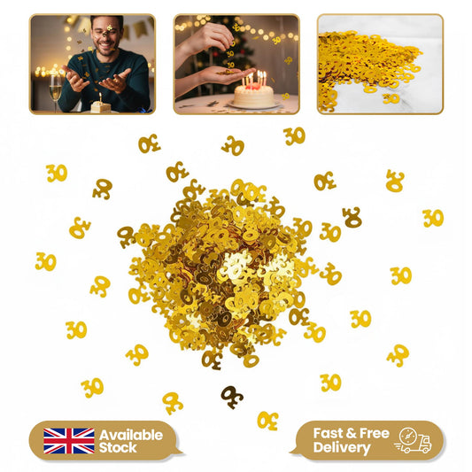 30th Birthday Confetti - Gold, 14g, 2 Pack