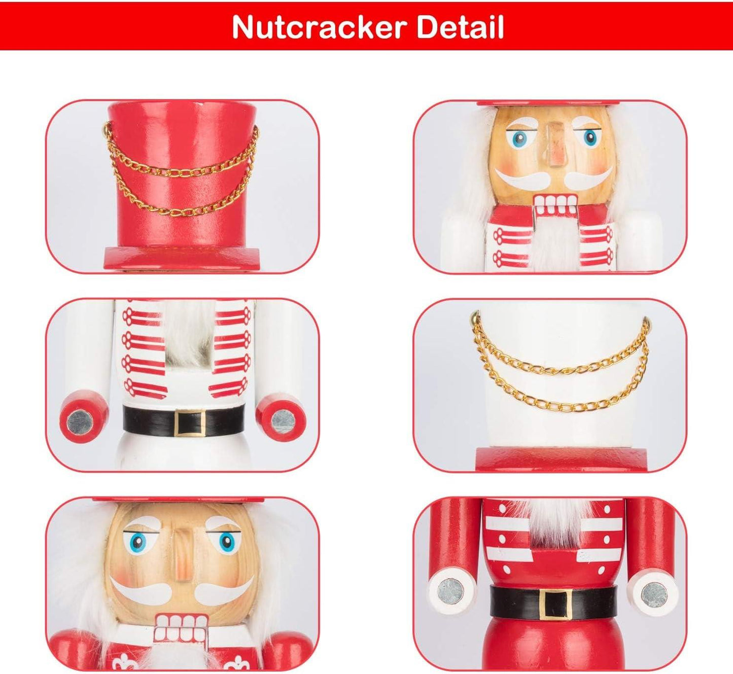 2 Wooden Nutcracker Photo Holders (38cm)