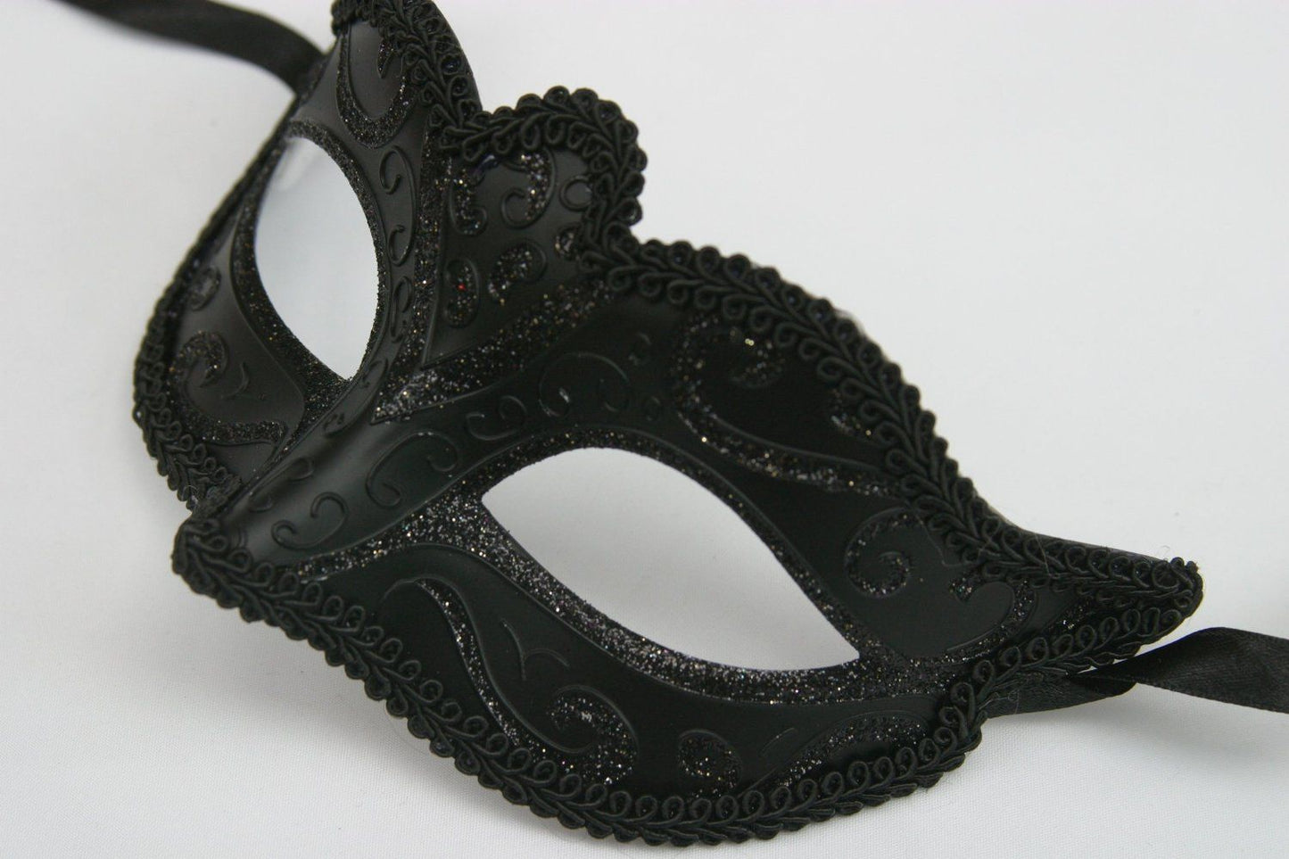 Midnight Black Venetian Masquerade Eye Mask