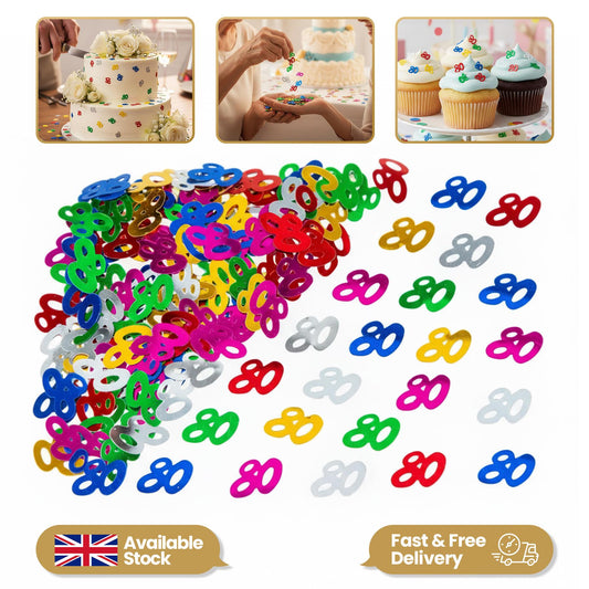 2 Packs of 80th Birthday Confetti
