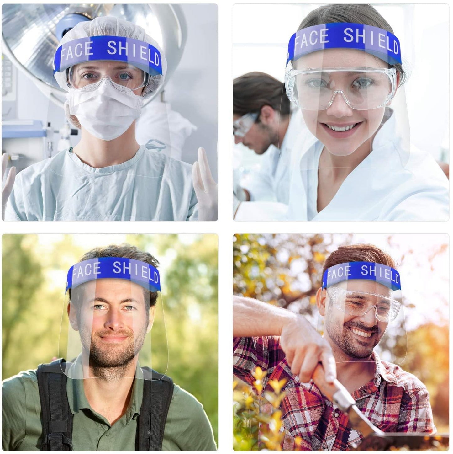 8 Reusable Safety Face Visors - Medical Protective Face Shields