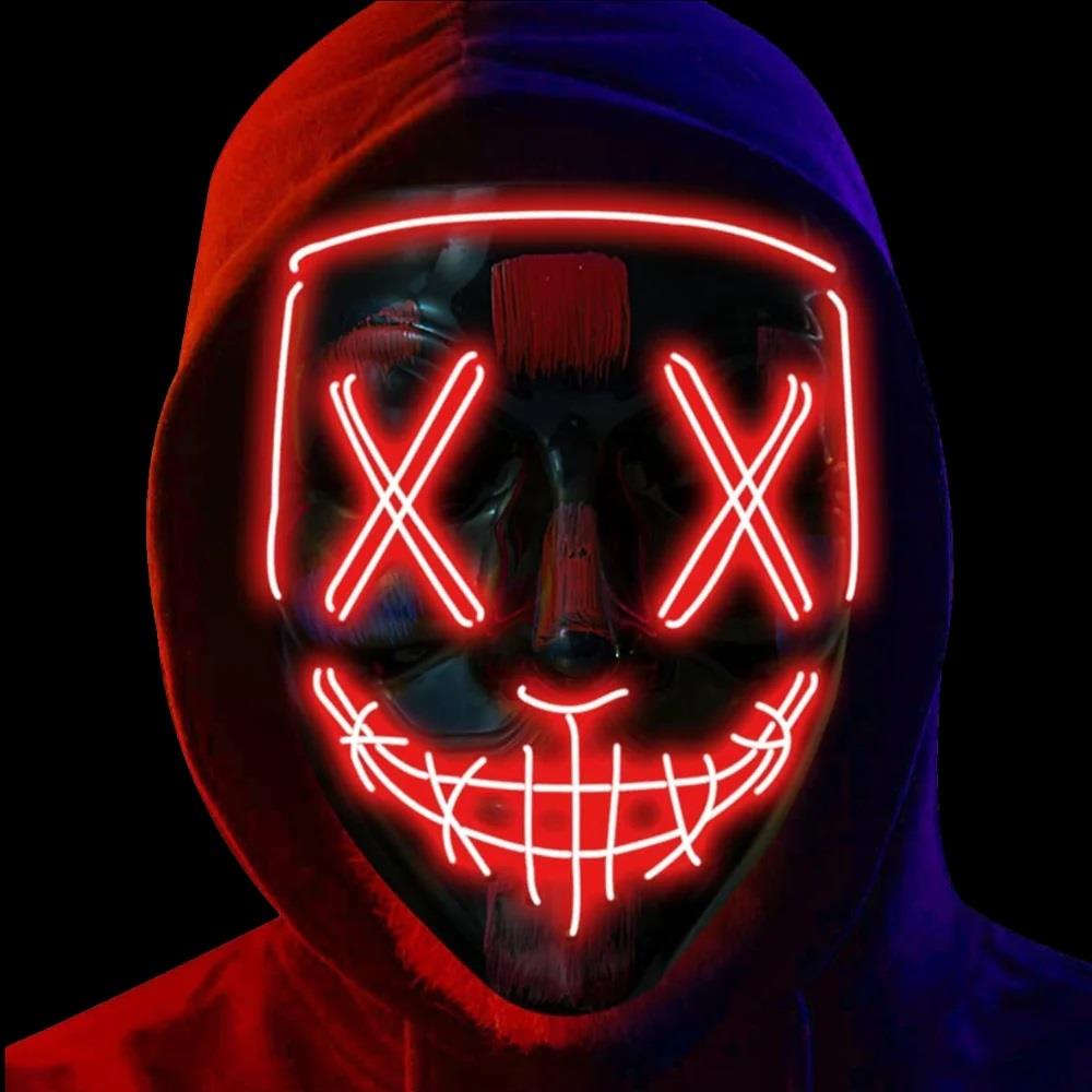 Halloween LED Stitched Purge Mask - RED