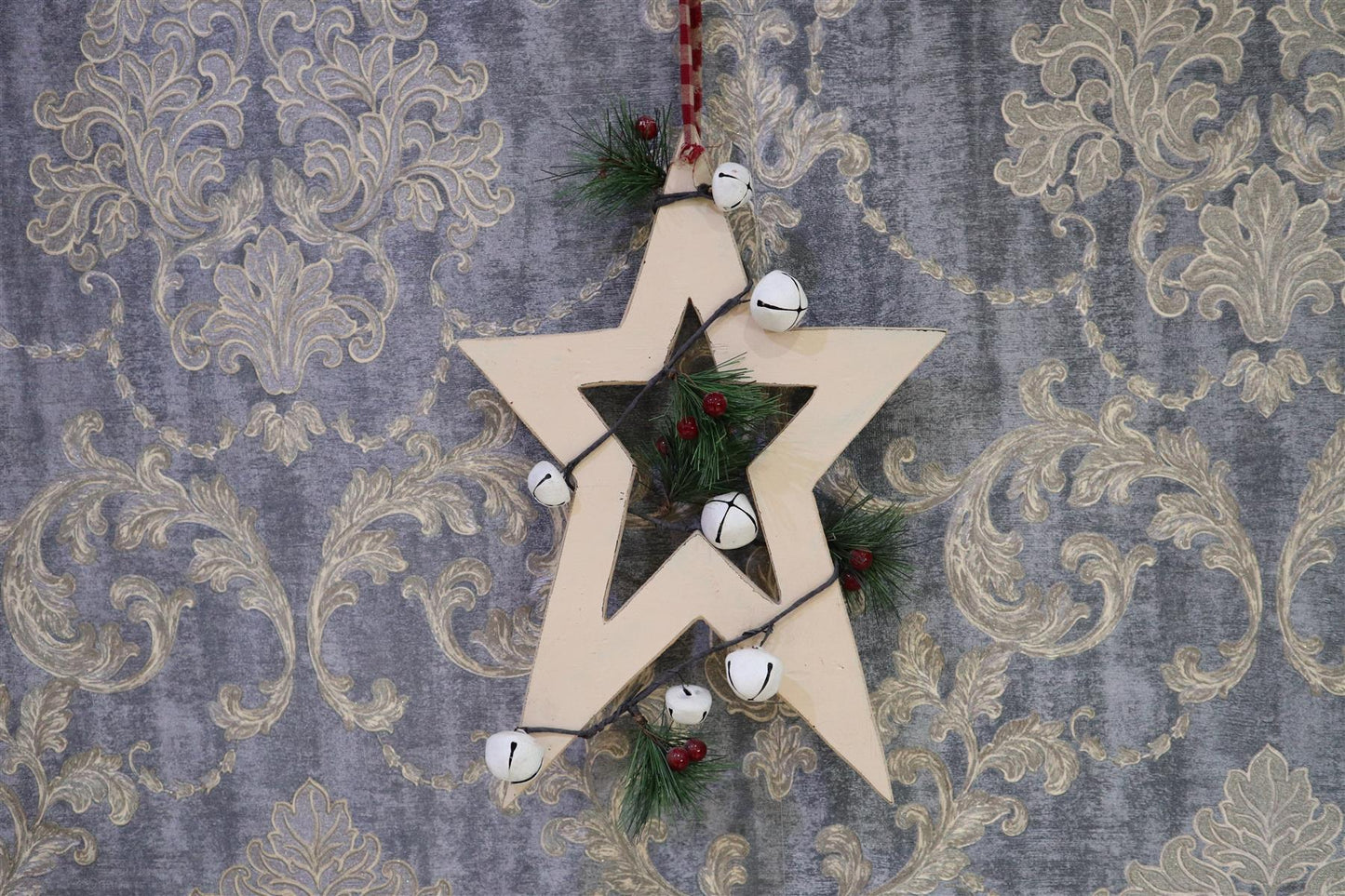 26cm Cream Star Hanging Decoration