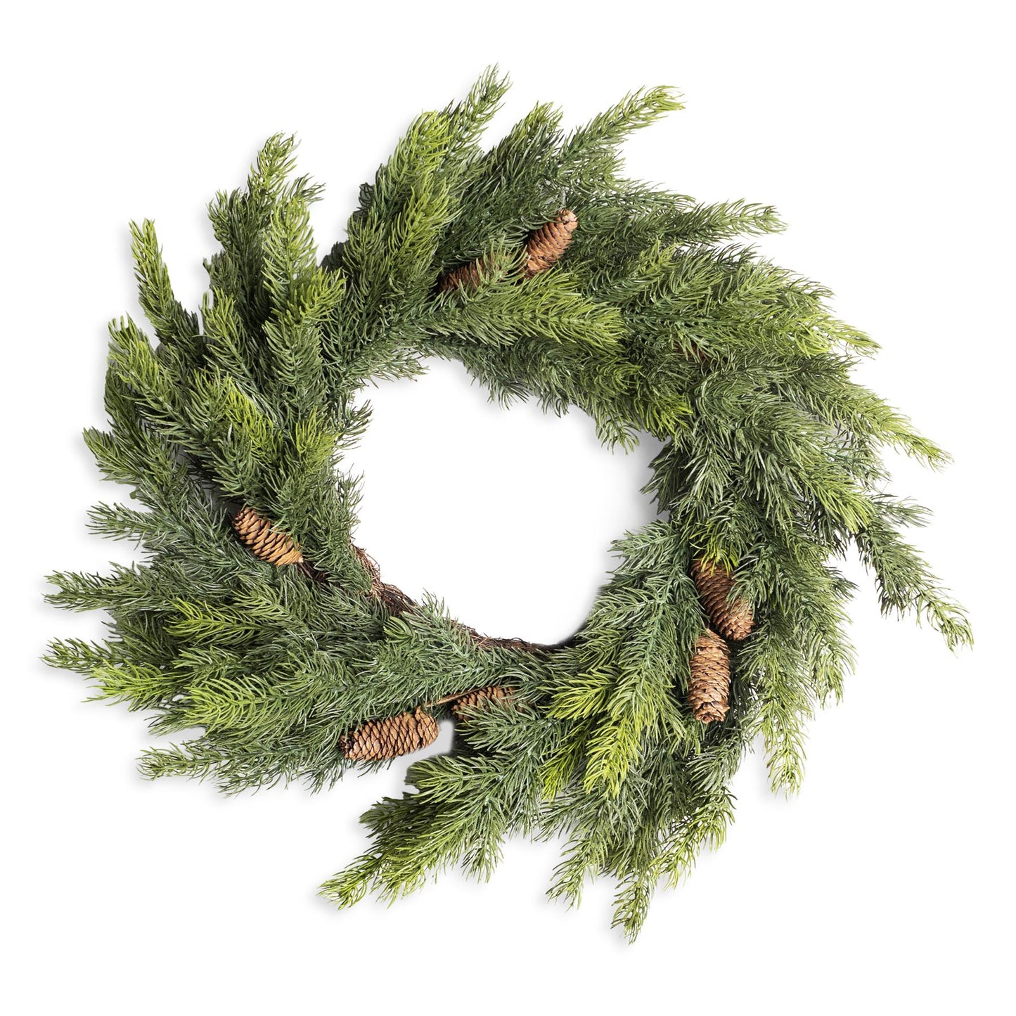 80CM FIR WITH PINE CONES WREATH