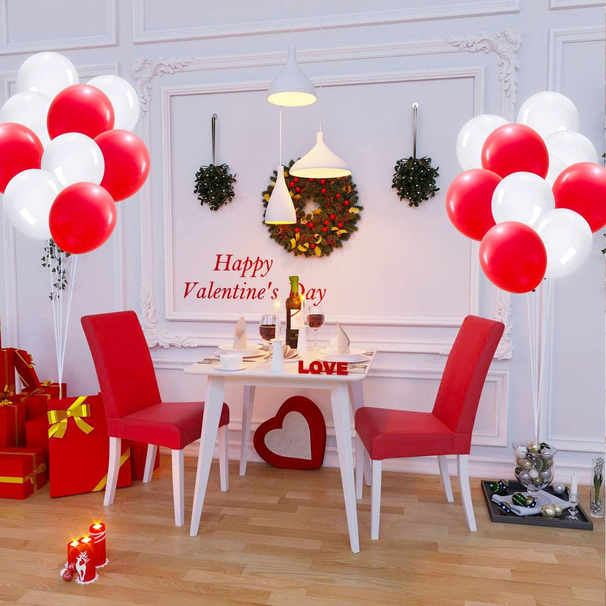 12Inch Red and white Balloons 25Pcs