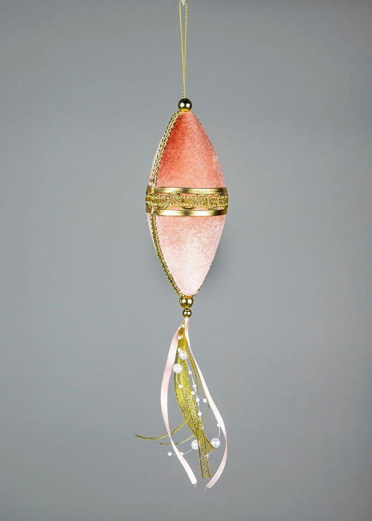 Pink Oval Drop Decoration, 7x30cm