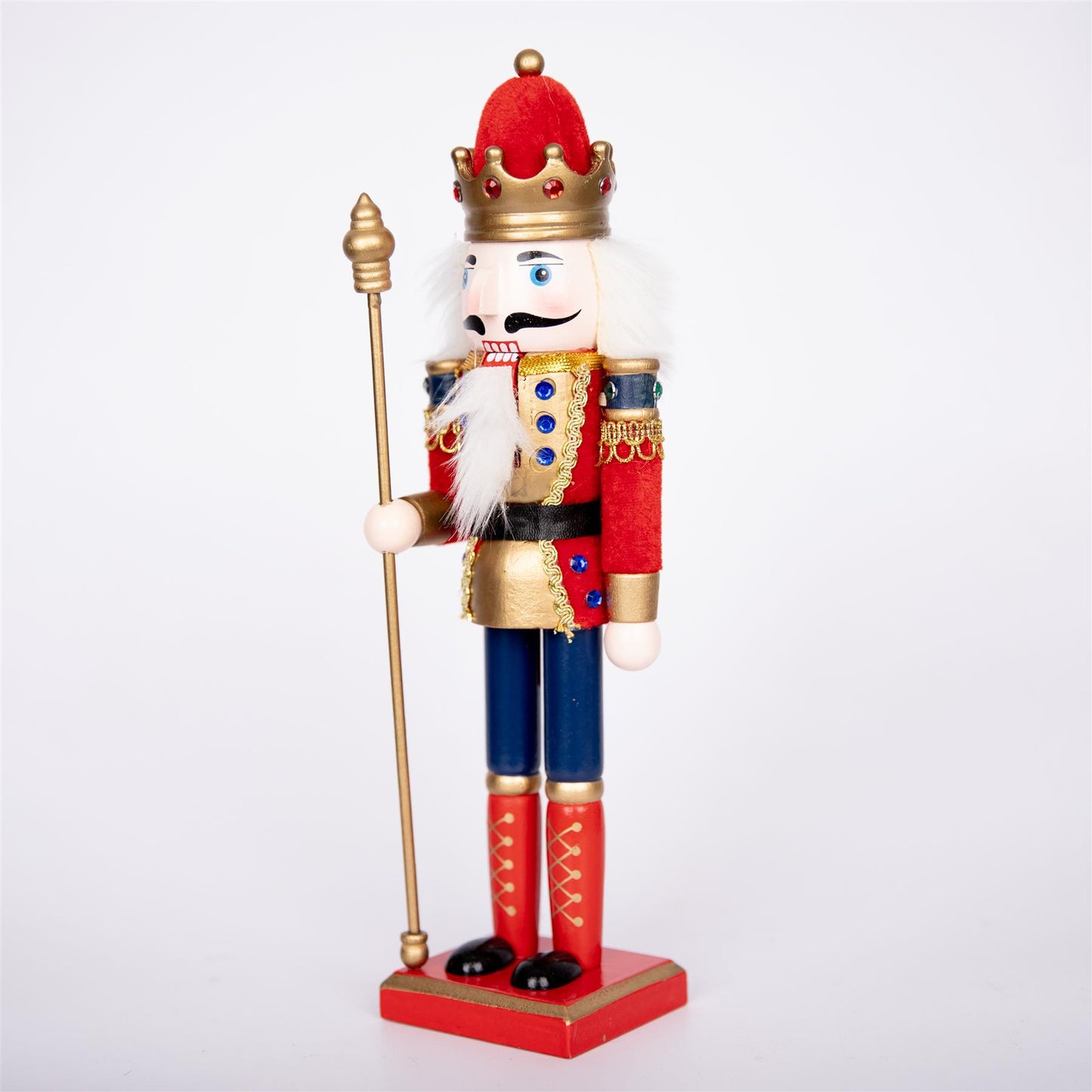 30cm Wooden Nutcracker Figures Christmas Ornament 3Pcs Set