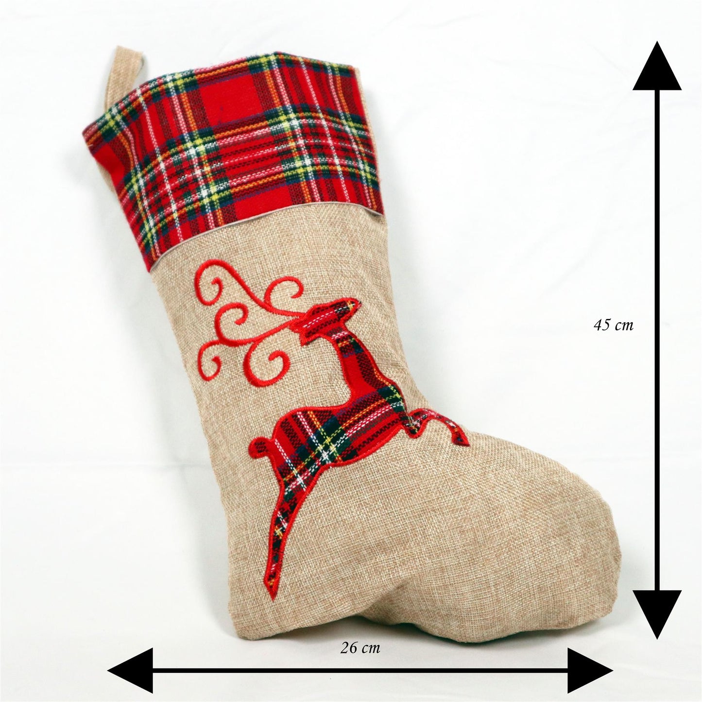 Christmas Reindeer Stockings - 26x45cm